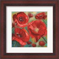 Framed Red Poppies Bloom of Joy