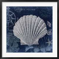 Framed Seaside Postcard Navy I