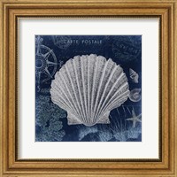 Framed Seaside Postcard Navy I