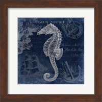 Framed Seaside Postcard Navy II