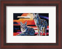 Framed Two Coyotes