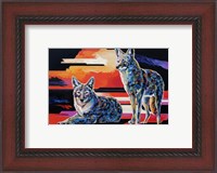 Framed Two Coyotes