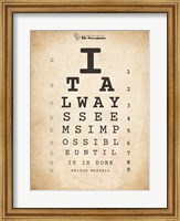 Framed Nelson Mandela Eye Chart II