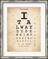 Framed Nelson Mandela Eye Chart II