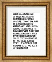 Framed Optimist - Nelson Mandela Quote