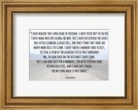 Framed Road to Freedom - Nelson Mandela Quote