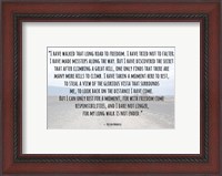 Framed Road to Freedom - Nelson Mandela Quote