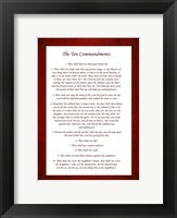 Framed Ten Commandments - Red