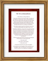 Framed Ten Commandments - Red