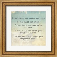 Framed Ten Commandments 6-10