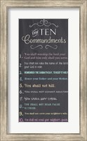 Framed Ten Commandments - Chalkboard