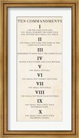 Framed Ten Commandments - Roman Numerals