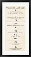 Framed Ten Commandments - Roman Numerals