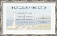 Framed Ten Commandments - Cross