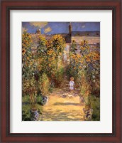 Framed Artist's Garden at Vetheuil with Boy, c.1880