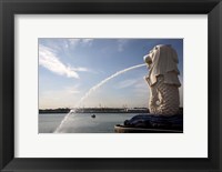 Framed Singapore Merlion statue in the Merlion Park