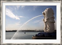 Framed Singapore Merlion statue in the Merlion Park