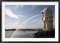 Framed Singapore Merlion statue in the Merlion Park