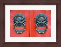 Framed Pair of Door Knockers, Buddha Tooth Relic Temple, Singapore