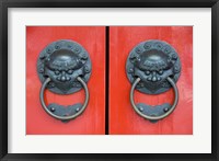 Framed Pair of Door Knockers, Buddha Tooth Relic Temple, Singapore