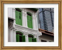 Framed Modern Buildings and Older Ones in Singapore