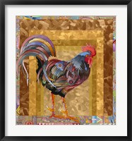 Framed Metallic Rooster