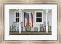 Framed Chair Family With Flag