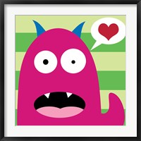 Framed Pink Monster - Stripes