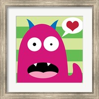 Framed Pink Monster - Stripes