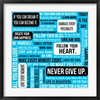 Never Give Up 5 Framed Print