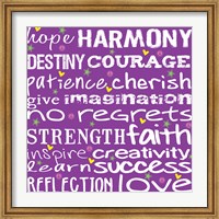 Framed Hope Harmony Destiny - Purple