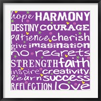 Framed Hope Harmony Destiny - Purple