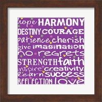 Framed Hope Harmony Destiny - Purple