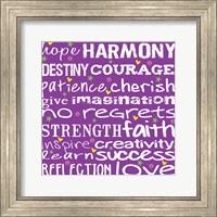 Framed Hope Harmony Destiny - Purple