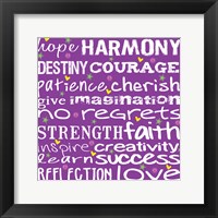 Framed Hope Harmony Destiny - Purple