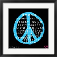 Peace Words Framed Print