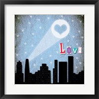 Love Skyline Framed Print