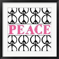Framed Peace - Pink with Peace Signs