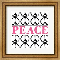 Framed Peace - Pink with Peace Signs