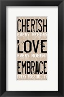 Framed Cherish Love Embrace 1