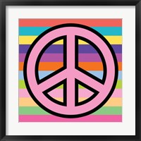 Framed Peace - Pink on Stripes