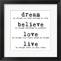 Framed Dream Believe Love Live 1