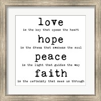 Framed Love Hope Peace Faith 1