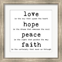 Framed Love Hope Peace Faith 1
