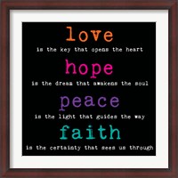 Framed Love Hope Peace Faith 3