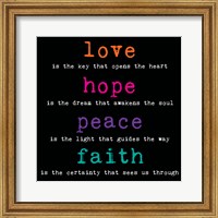 Framed Love Hope Peace Faith 3