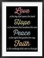 Framed Love Hope Peace Faith 4