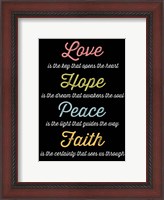 Framed Love Hope Peace Faith 4