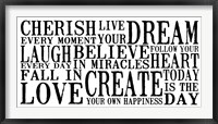 Cherish Live Dream 1 Framed Print
