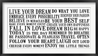 Live Your Dream 5 Framed Print